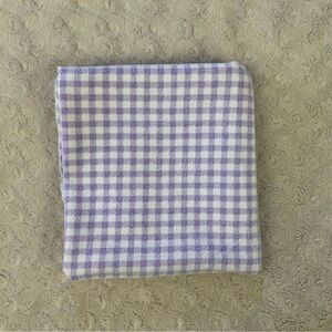 Gerber Purple White Gingham Plaid Baby Receiving Blanket Flannel Cotton Thin